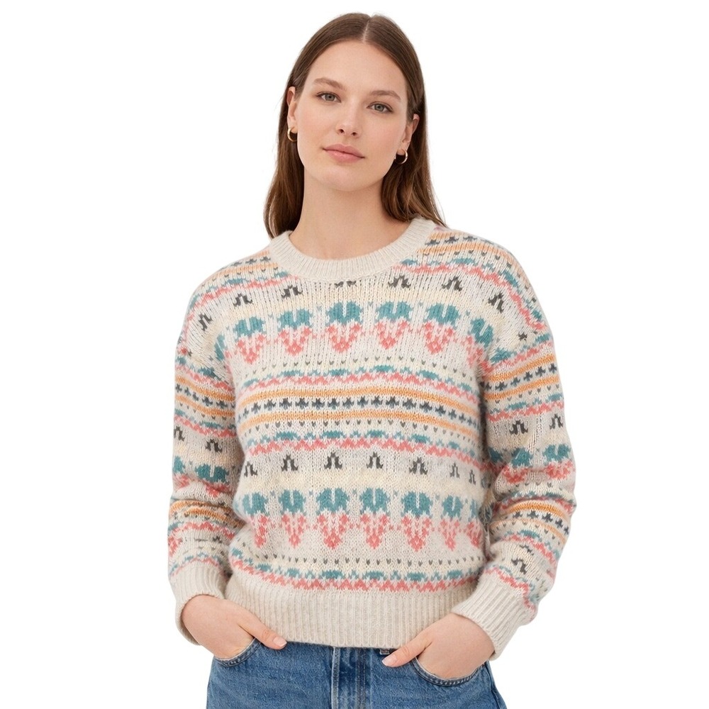 CLOSED Alpaca Blend Sweater Womens Medium‎ Knit Fair Aisle Nordic Geometric EUC